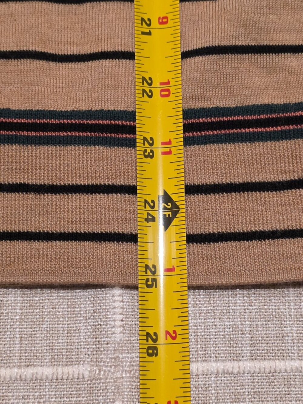 Tory Burch Madeline 100% Merino Wool Striped Sweater Gold Button Accent S - Picture 10 of 10